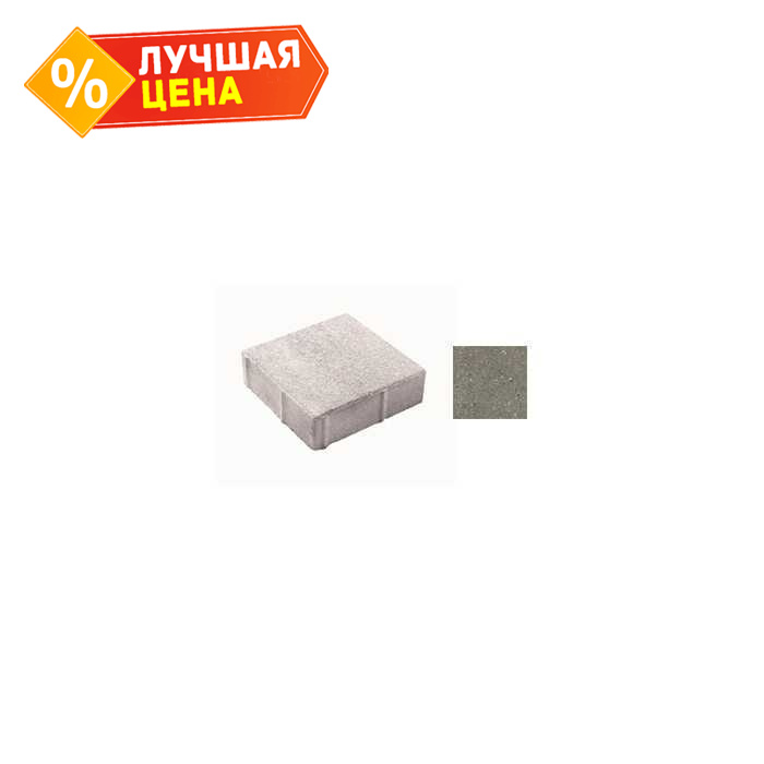 Плитка тротуарная Квадрат (ЛА-Линия) А.2.К.4 гладкий серый 200x200x40 мм