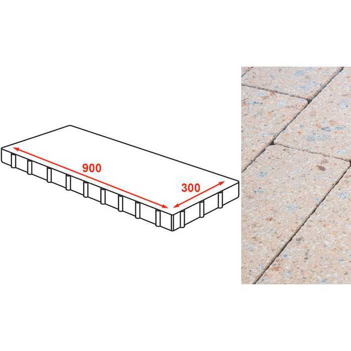 Плита тротуарная Готика Granite FINERRO, Павловское 900x300x80 мм